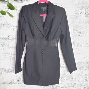 ✨ Michael Costello x REVOLVE Chase Blazer Dress S NWT Black Mesh